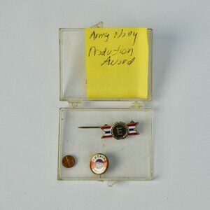 Lot 2 Vintage Pins - Retain 18th Amendment & Army Navy "E" Production Award